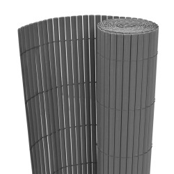 Cerca de jardim dupla face PVC 90x300 cm cinzento