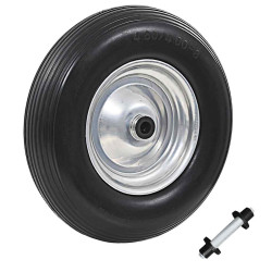 Roda de carrinho de mão com eixo pu sólido 4.00-8 390 mm
