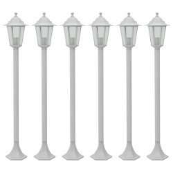 Candeeiros de pé para jardim 6 pcs e27 110 cm alumínio branco