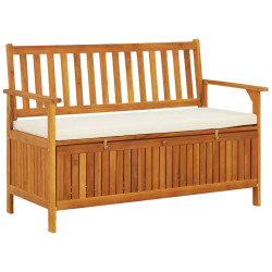 Banco armazenamento p/ jardim madeira acácia xl 120x63x84 cm