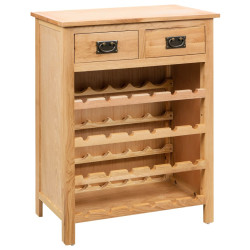 Armário para vinhos 72x32x90 cm madeira carvalho maciça