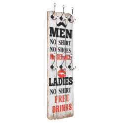 Bengaleiro de parede com 6 ganchos 120x40 cm men ladies