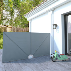 Toldo lateral dobrável para terraço 300x150 cm cinzento