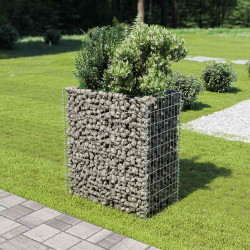 Canteiro elevado/cesto gabião 90x50x100 cm aço galvanizado