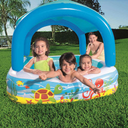Bestway piscina de brincar com toldo azul 140x140x114 cm