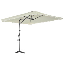 Guarda-sol de exterior com poste em aço 250x250 cm cor areia