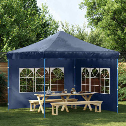 Parede lateral com janela p/ tenda de festas 2 pcs PE azul