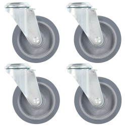 Rodas giratórias com furo 4 pcs 100 mm