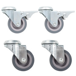 Rodas giratórias com furo roscado 4 pcs 50 mm
