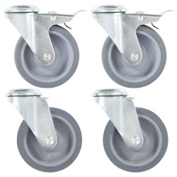 Rodas giratórias com furo 4 pcs 100 mm