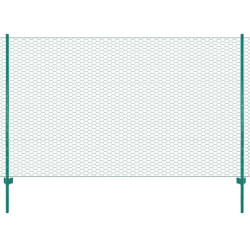 Cerca de arame com postes aço 25x1,5 m verde