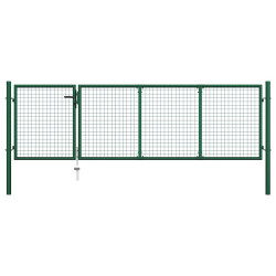 Portão de jardim em aço 350x100 cm verde