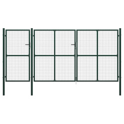 Portão de jardim em aço 400x150 cm verde