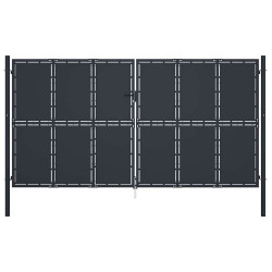 Portão de jardim em aço 400 x 175 cm antracite