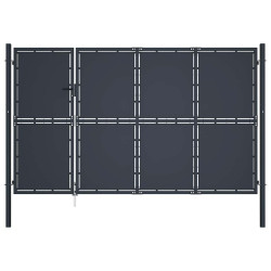 Portão de jardim em aço 350x150 cm antracite
