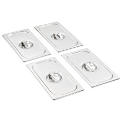 Tampas para recipientes comida gn 1/3 4 pcs aço inoxidável