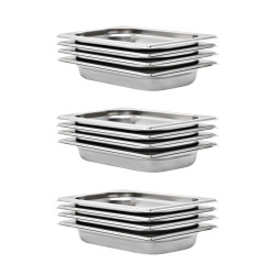 Recipientes gastronorm 12 pcs gn 1/4 40 mm aço inoxidável