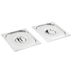 Tampas para recipientes comida gn 1/2 2 pcs aço inoxidável