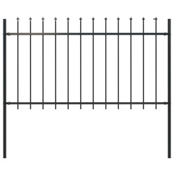 Cerca de jardim woerden com ponta em forma de lança, em aço, 170 x 100 cm, preto