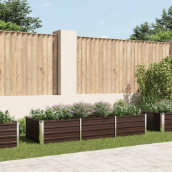 Canteiro elevado de jardim aço galvanizado 240x80x45cm castanho