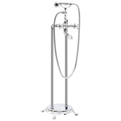 Torneira de pé para banheira aço inoxidável 99,5 cm prateado