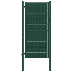 Portão de cerca em PVC e aço 100x204 cm verde
