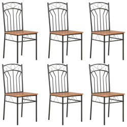 Cadeiras de jantar 6 pcs MDF castanho
