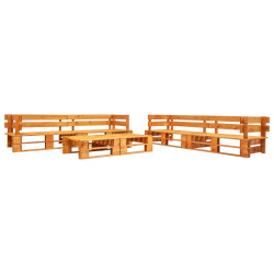 Sofás paletes jardim 6 pcs madeira castanho mel