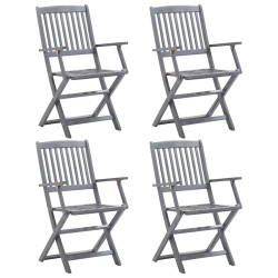 Cadeiras de jardim dobráveis 4 pcs madeira acácia maciça