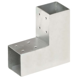 Base para poste em forma de l 71x71 mm metal galvanizado