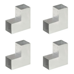 Bases para poste em forma de l 4 pcs 91x91 mm metal galvanizado