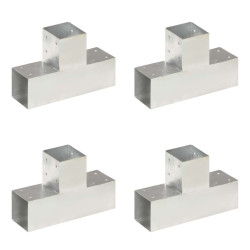 Bases para poste em forma de t 4 pcs 91x91 mm metal galvanizado