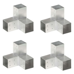 Bases para poste em forma de y 4 pcs 81x81 mm metal galvanizado
