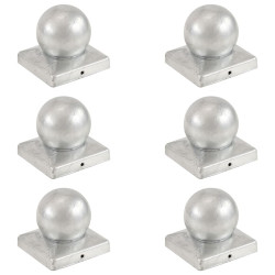 Tampas globo p/ postes vedação 6pcs metal galvanizado 101x101mm
