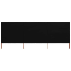 Para-vento com 3 painéis em tecido 400x120 cm preto