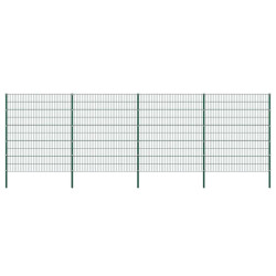 Painel de vedação com postes de ferro 867x200 cm verde