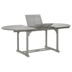 Mesa de jardim 200 x 100 x 75 cm madeira maciça de acácia cinza