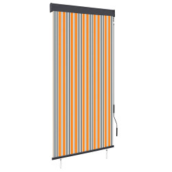 Estore de rolo para exterior 100x250 cm amarelo e azul