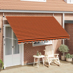 Toldo retrátil manual 350 cm laranja e castanho