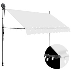 Toldo retrátil manual com LED 250 cm creme