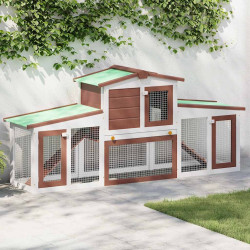 Coelheira exterior grande 201x45x85cm madeira castanho e branco