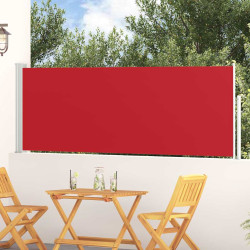 Toldo lateral retrátil para pátio 100x300 cm vermelho