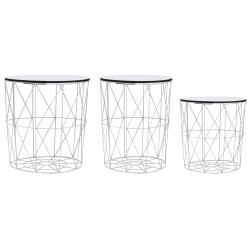 Mesas de centro 3 pcs branco