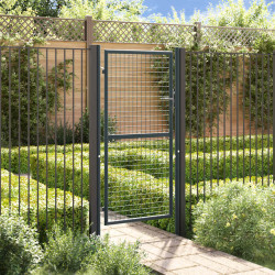 Portão de jardim em tela de aço galvanizado 100x175 cm cinza