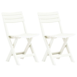 Cadeiras de jardim dobráveis 2 pcs plástico branco