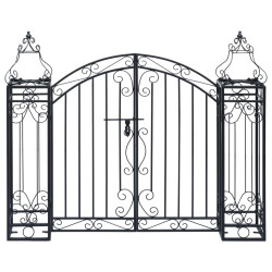 Portão de jardim ornamental 122x20,5x100 cm ferro forjado