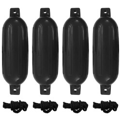 Para-choques para barco 4 pcs 58,5x16,5 cm PVC preto