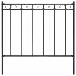 Cerca de jardim assen em aço, 1,7 x 1,2 m, preto