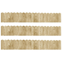 Bordaduras em rolo 3 pcs 120 cm madeira de pinho impregnada