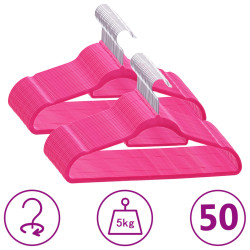50 Pcs conjunto de cabides antiderrapantes veludo rosa